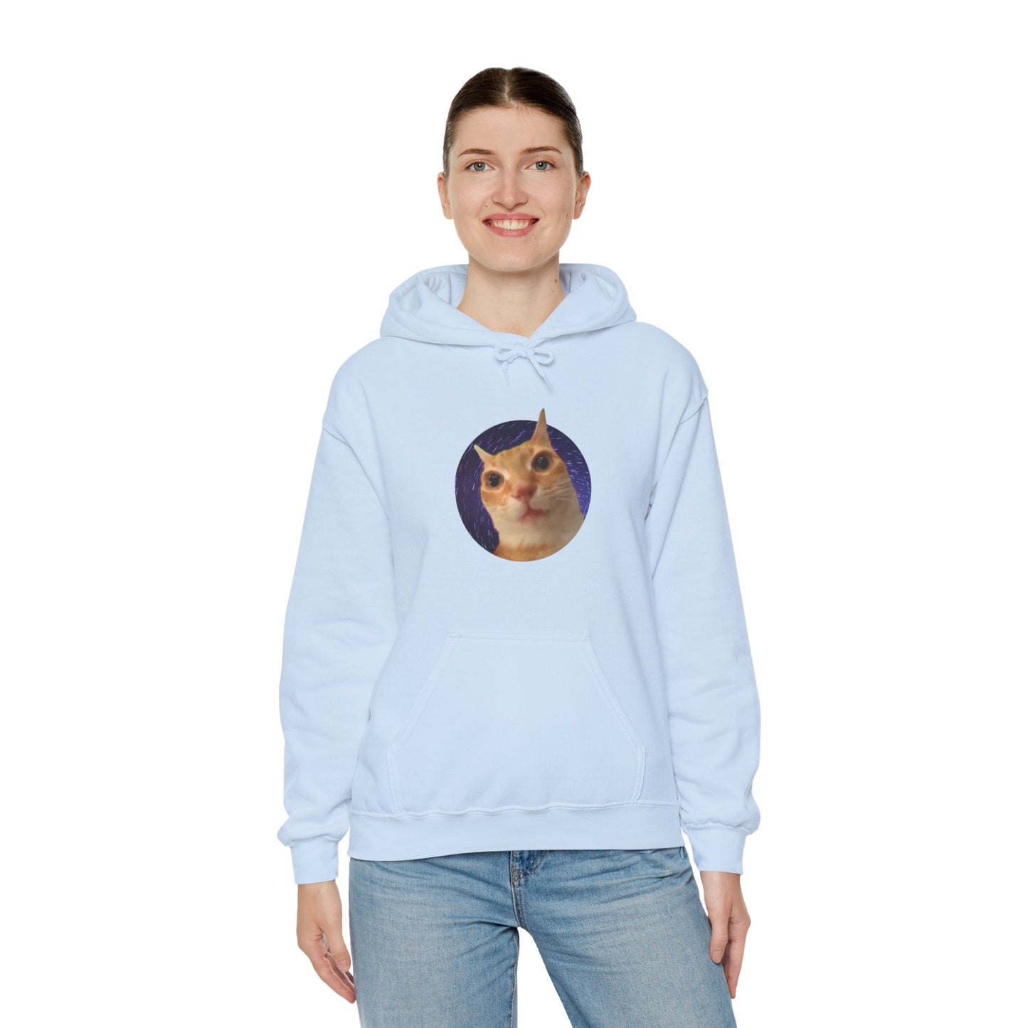 Spaced Out Cat Meme Unisex Heavy Blend™ Hooded Sweatshirt - getallfun