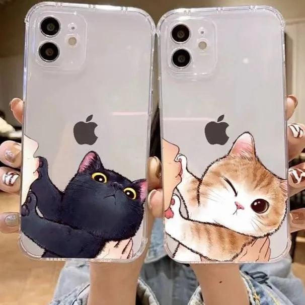 Again Don't Kiss Me Funny Cute Cat Phone Case For iPhone 14 13 12 11 Pro Max XS X XR SE 2020 6 7 8 Plus Mini Protective Cover - getallfun