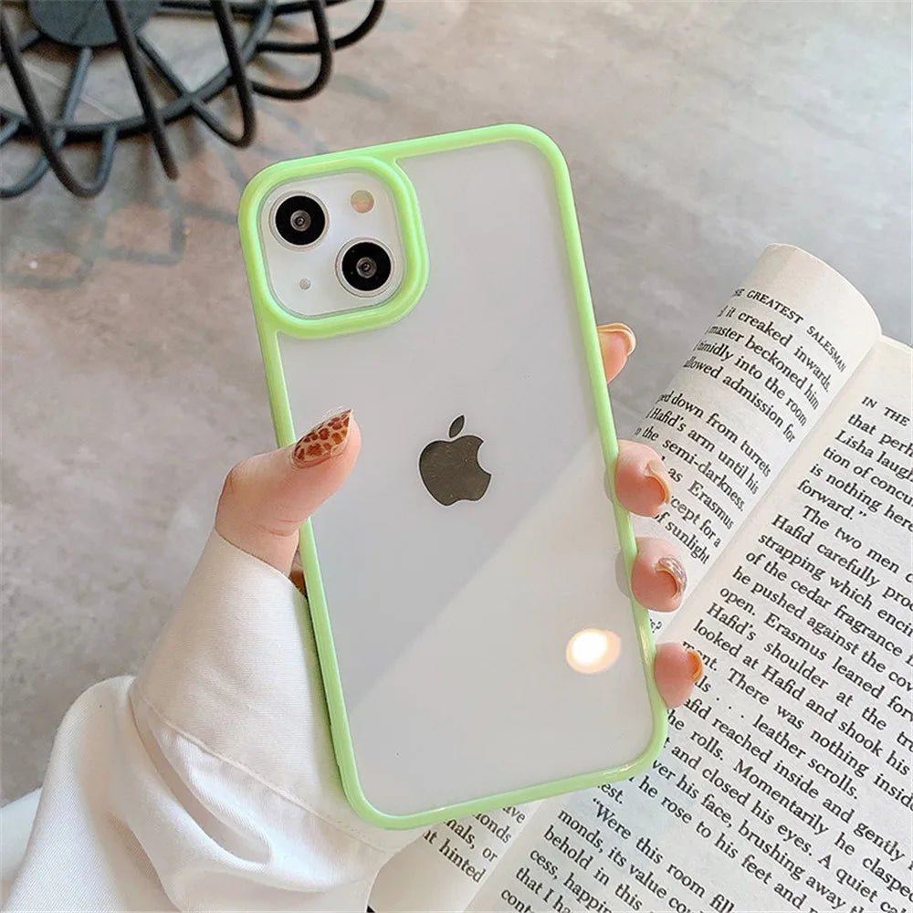 Candy Shockproof Silicone Bumper Phone Case For iPhone 15 14 11 12 13 Pro Max X XS XR 8 7 Plus Transparent Protection Back Cover - getallfun