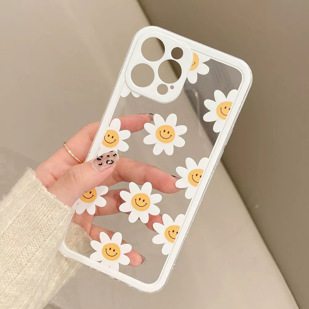 Daisy Flowers Phone Case For iPhone 11 Case iPhone 13 12 14 Pro Max XR XS Max X 7 8 Plus 12 13 Mini SE 2020 Colorful Clear Cover - getallfun