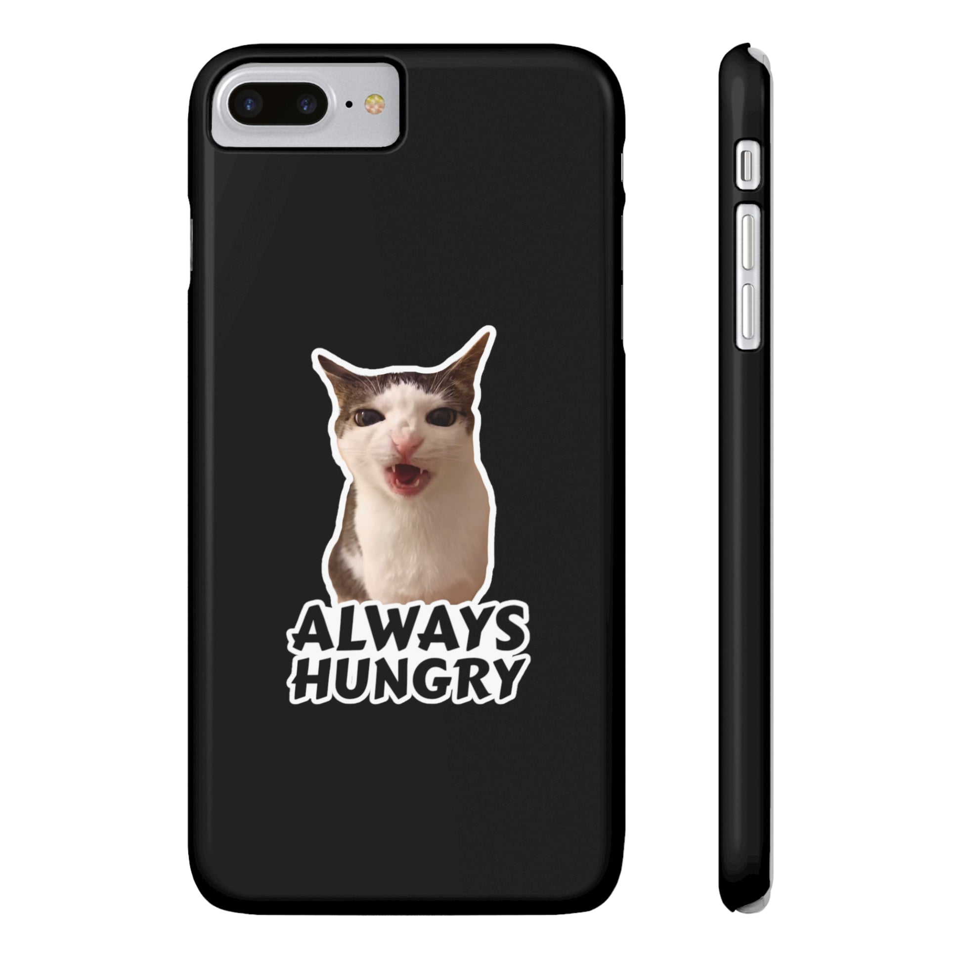 Eating Cat Meme Slim Phone Cases - getallfun