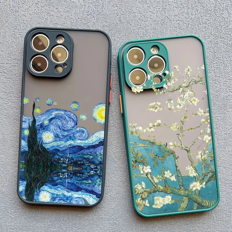 For Coque iphone 7 8 Plus 15 14 11 12 13 Pro Max Mini X XR XS Max Phone Cases Art Van Gogh Oil Painting Soft Shockproof Covers - getallfun