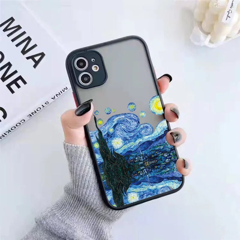For Coque iphone 7 8 Plus 15 14 11 12 13 Pro Max Mini X XR XS Max Phone Cases Art Van Gogh Oil Painting Soft Shockproof Covers - getallfun