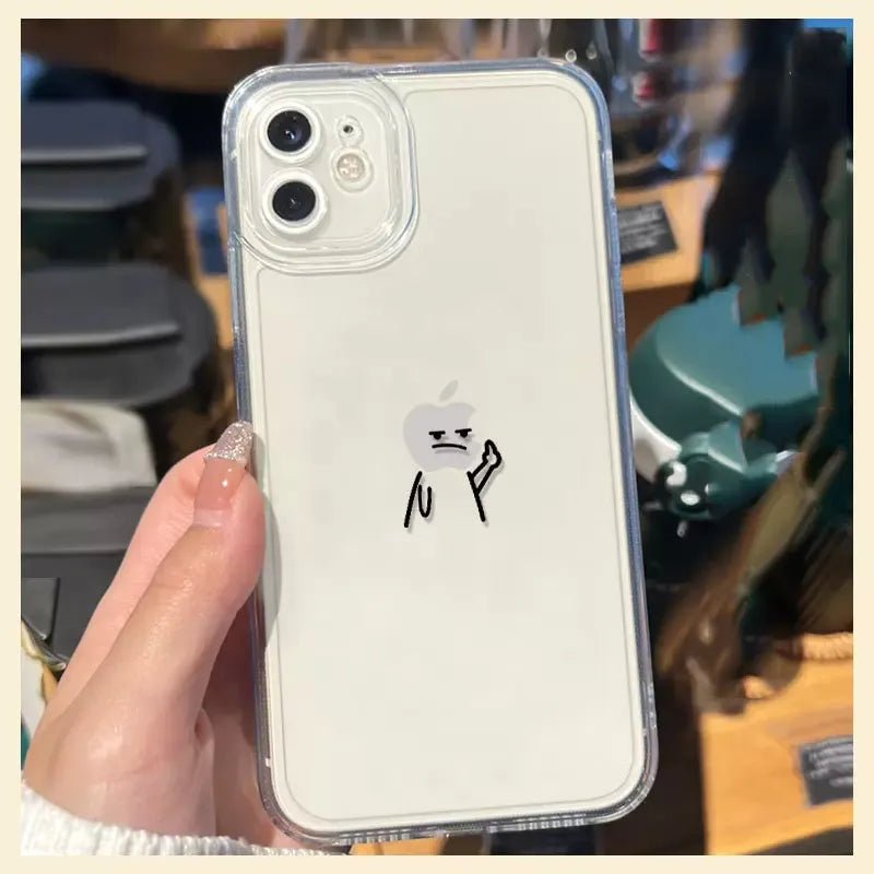 Funny Matchstick Men Clear Phone Case For iPhone 14 13 12 11 15 Pro Max 13 Mini XS Max XR SE 8 14 Plus Transparent Fundas Covers - getallfun