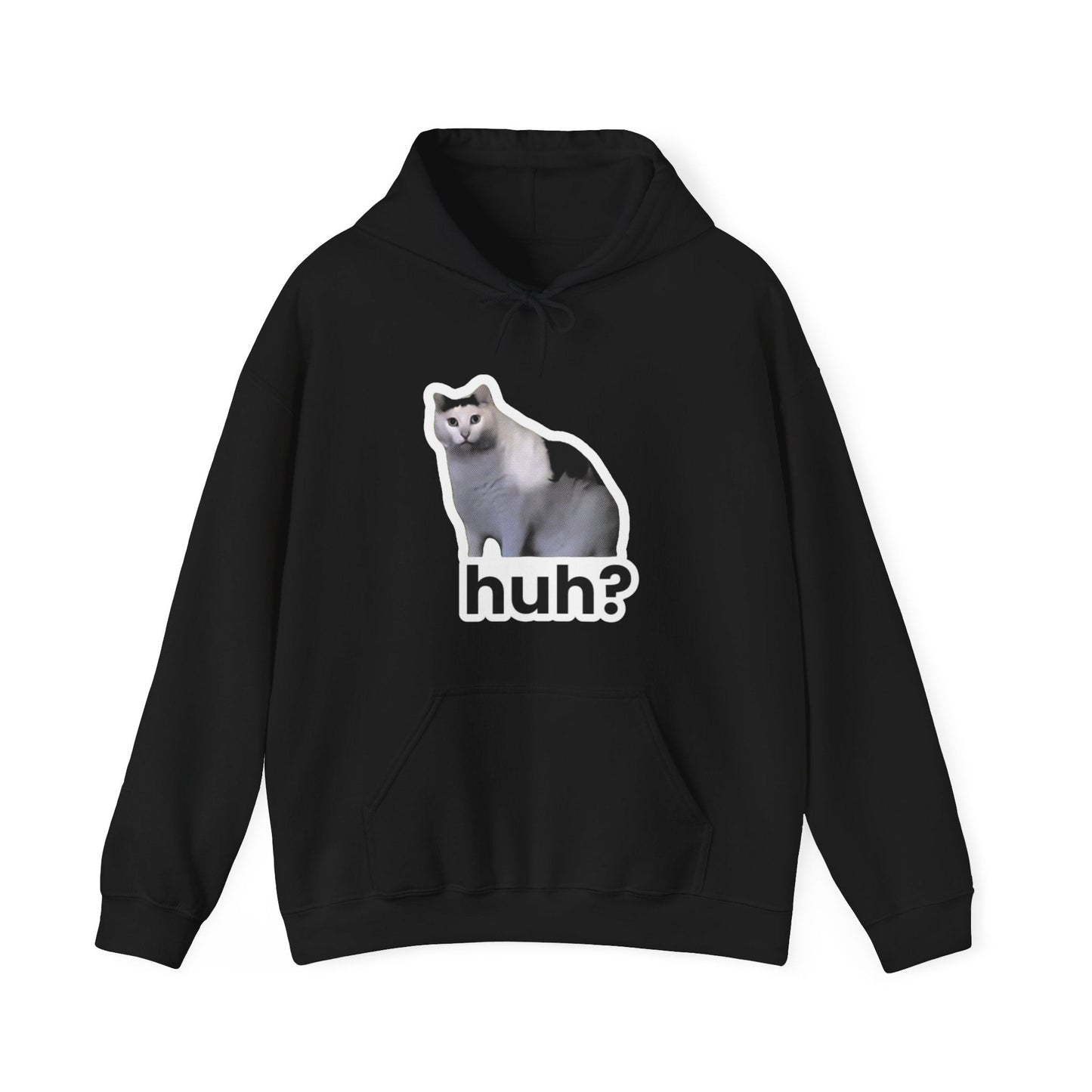 Huh Cat Meme Unisex Heavy Blend™ Hooded Sweatshirt - getallfun