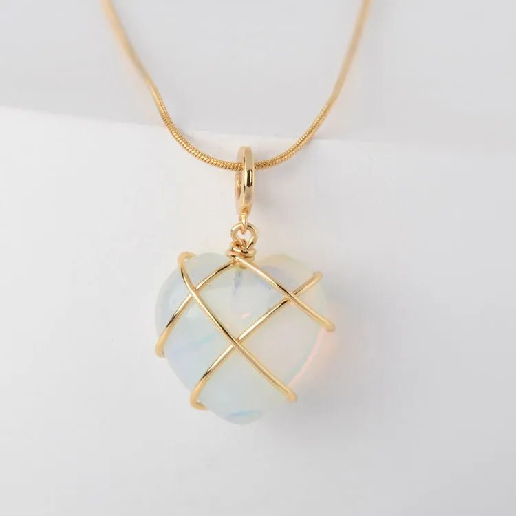 Opal Heart Necklace - getallfun
