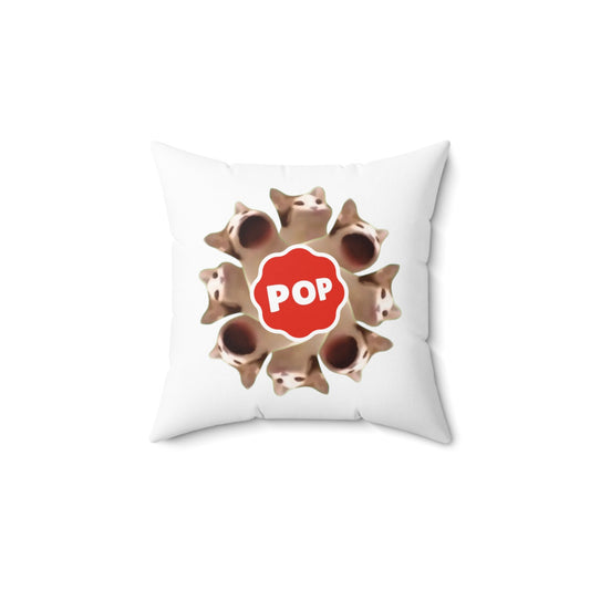 Pop Cat Meme Spun Polyester Square Pillow - getallfun