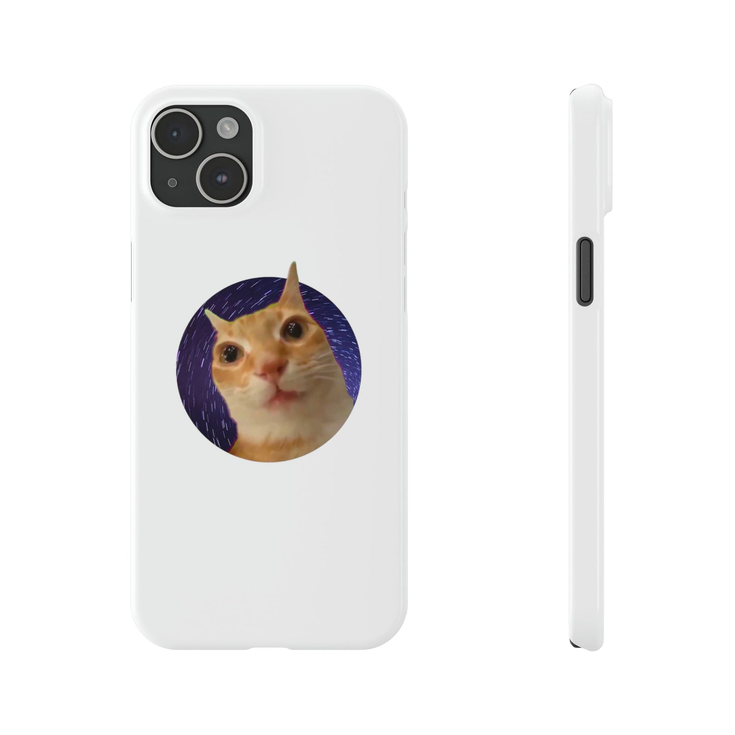 Spaced Out Cat Meme Slim Phone Cases - getallfun