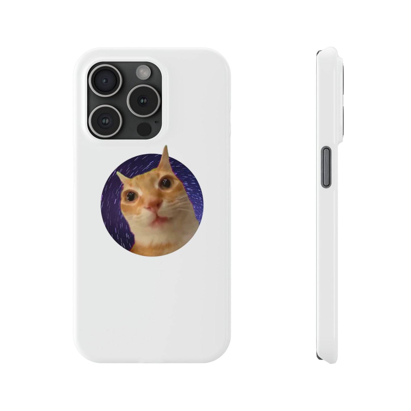 Spaced Out Cat Meme Slim Phone Cases - getallfun