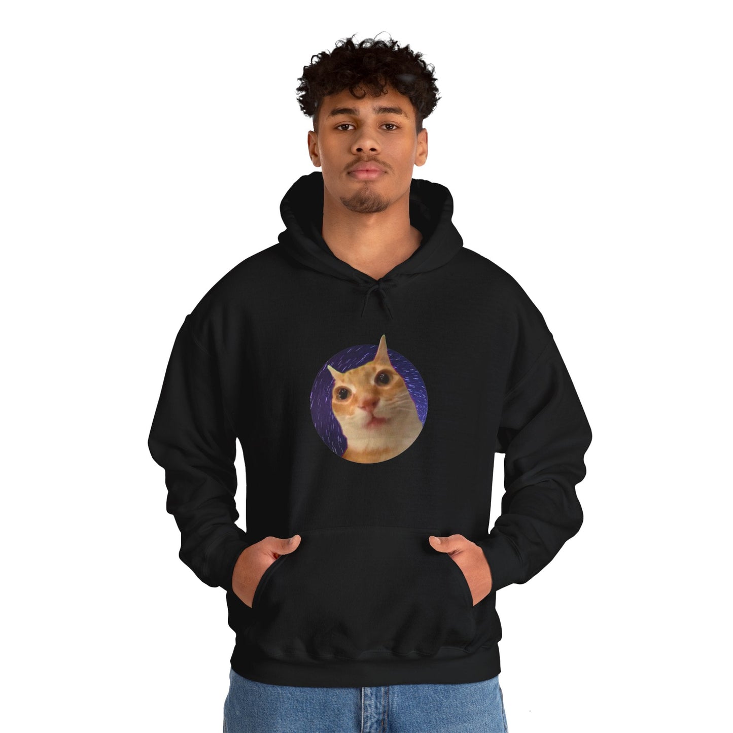 Spaced Out Cat Meme Unisex Heavy Blend™ Hooded Sweatshirt - getallfun