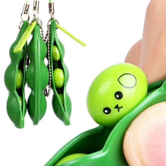 Squeeze Bean Fidget Toy Keychain 5 Pack - getallfun